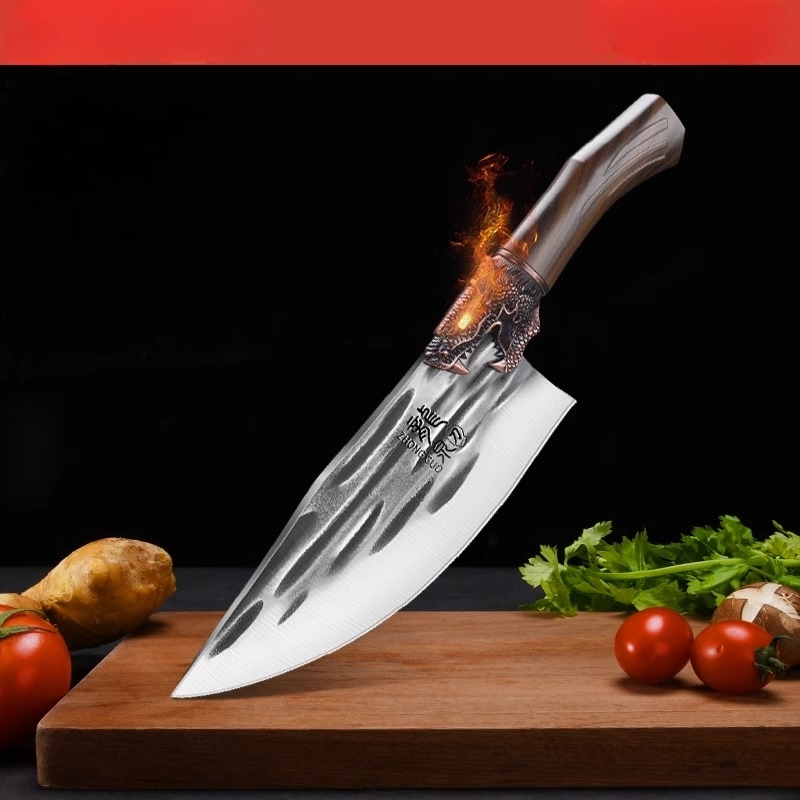 2 In 1 Dragon Phoenix Pattern Knife Portable Sharp Stainless Steel Meat  Knife Outdoor Camping Barbecue, Find Great Deals