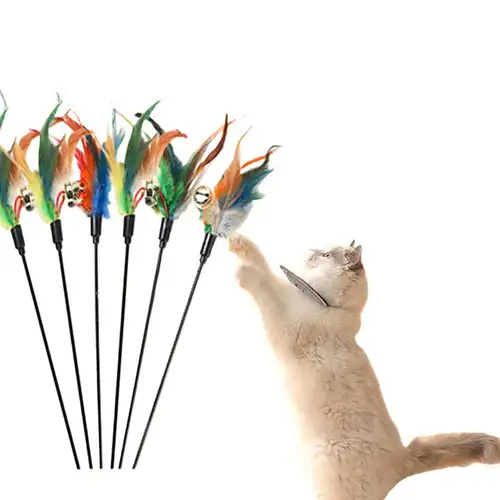 Cat Feather Toy Simulation Bird Portable Cat Feather Chasing Toy