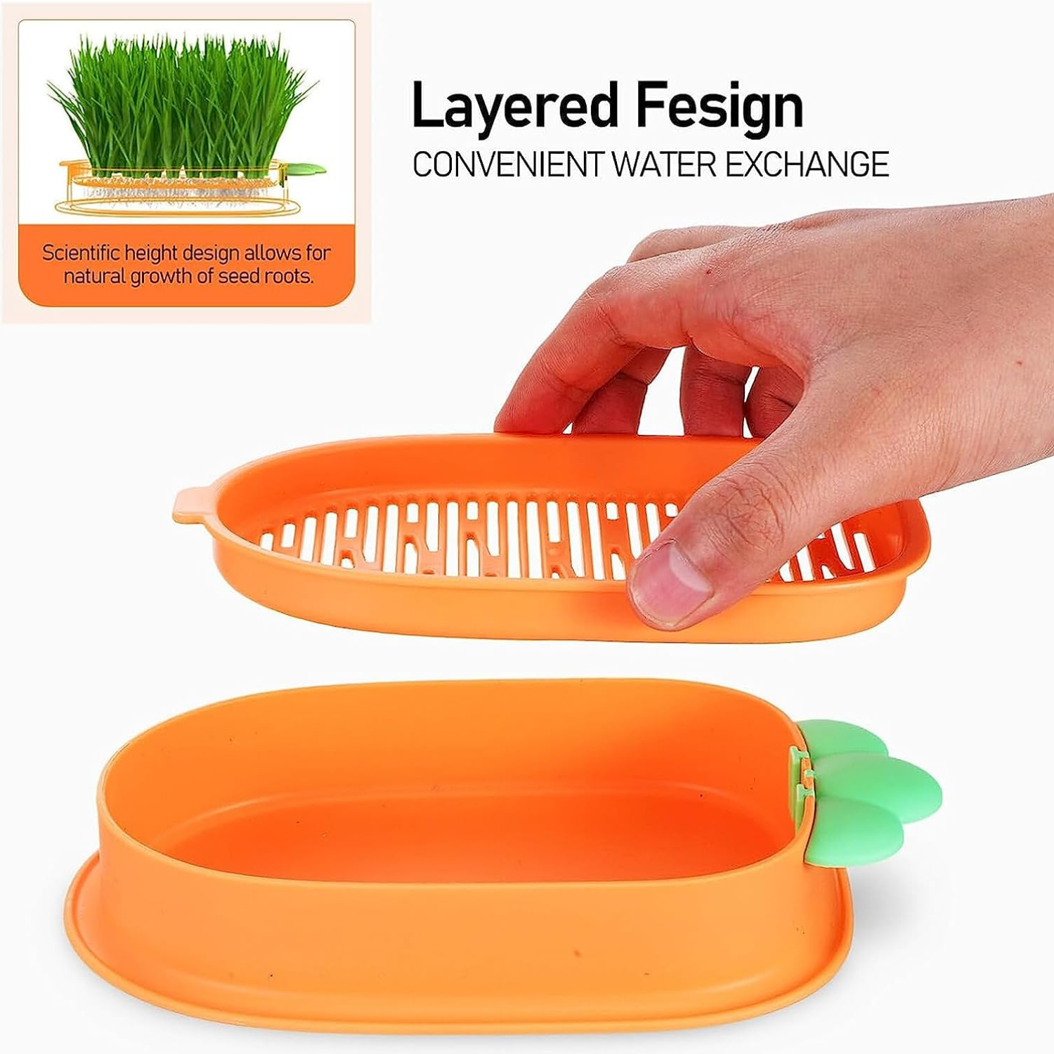 Fish Shaped Hydroponic Cat Grass Planter, Kit De Culture De L