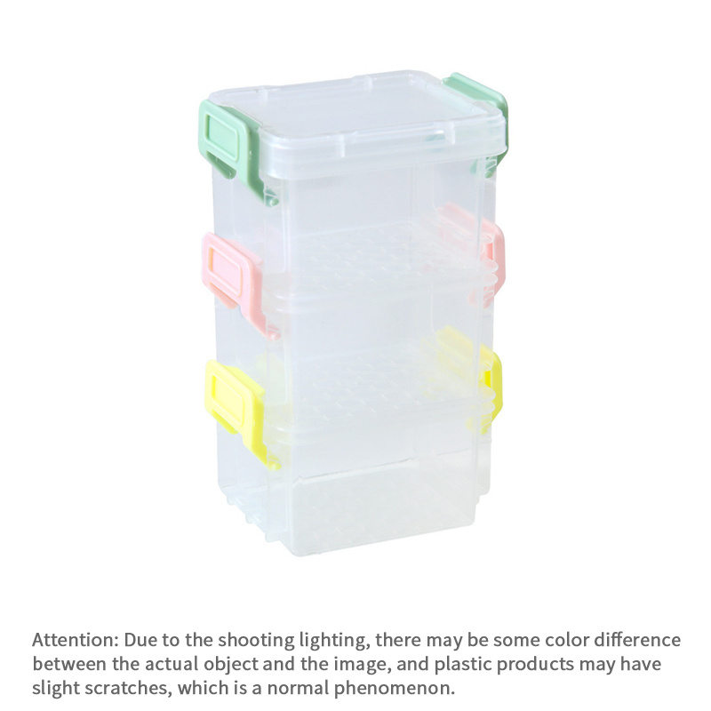 3pcs Set Cute Small Storage Box Transparent Organizer Case