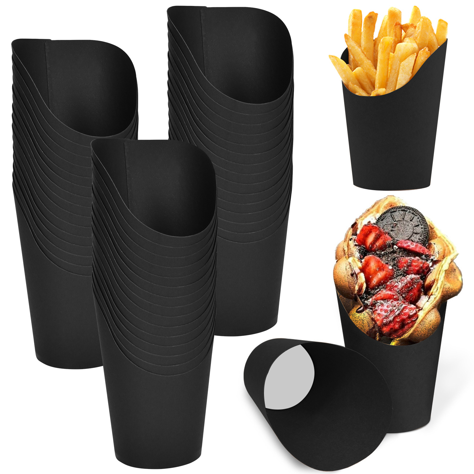 Scatola di patatine fritte portabicchieri di carta Kraft forniture per  cottura per feste coni di carta porta patatine tazza di gelato per vassoi  per alimenti conservare matrimonio - AliExpress