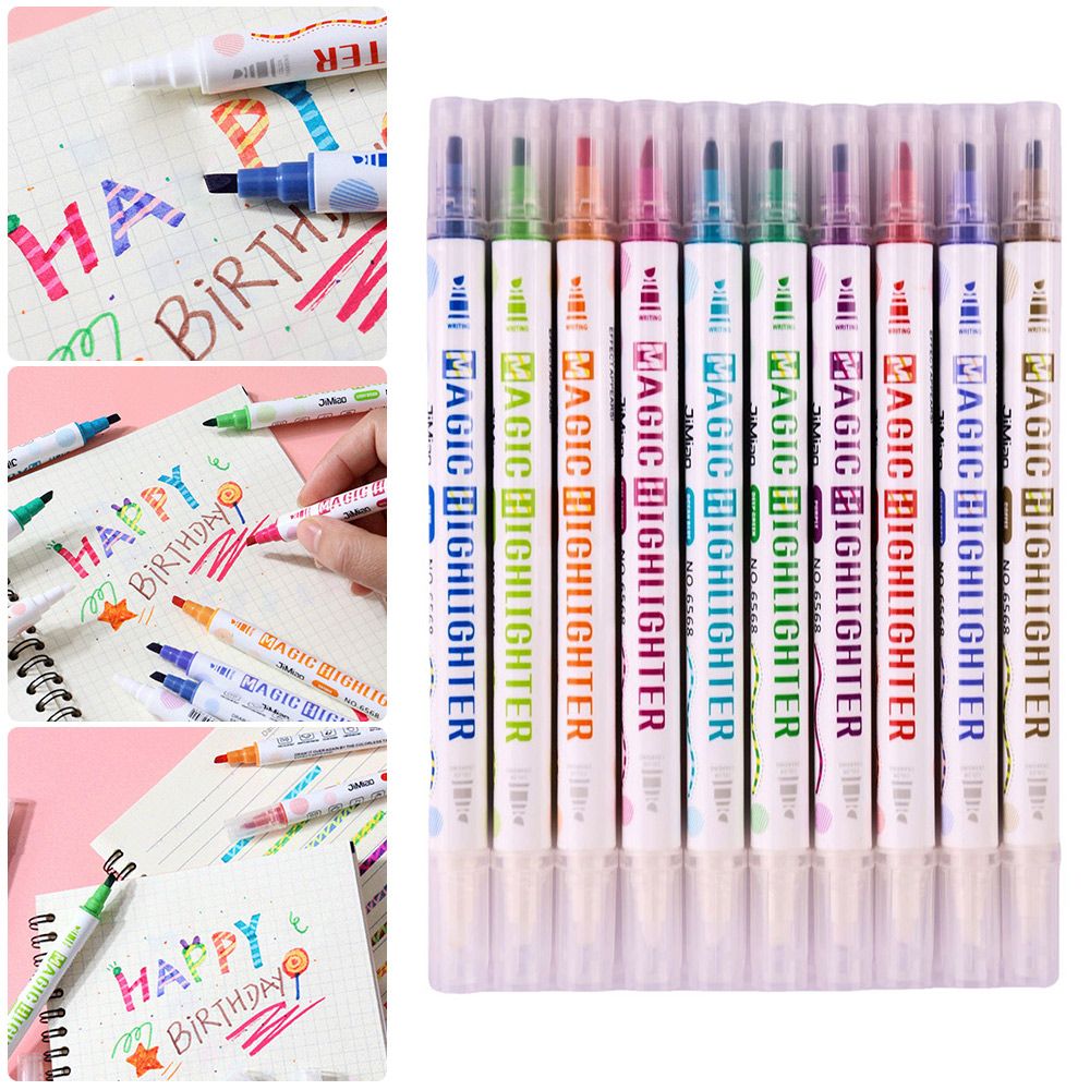 Cute Highlighter Colored Marker Pen DIY Journal Stationery Fluorescent  Students Supplies