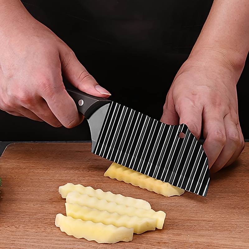 Crinkle Cutter Potato Knife Stainless Steel Wave - Temu