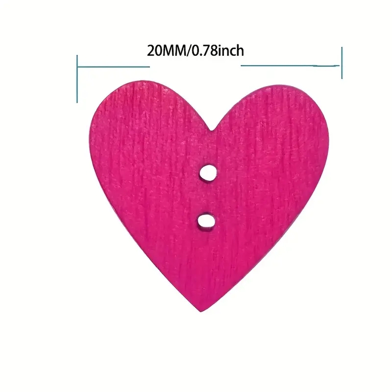 Wood Sewing Buttons Wooden Love Heart Buttons Rustic Colored - Temu
