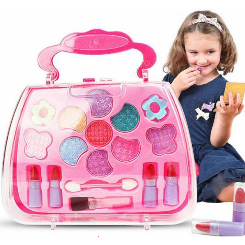 GIFTINBOX Kit de maquillaje para niñas, kit de maquillaje lavable para  niñas con bolsa, juegos de maquillaje para niñas pequeñas, juguetes de