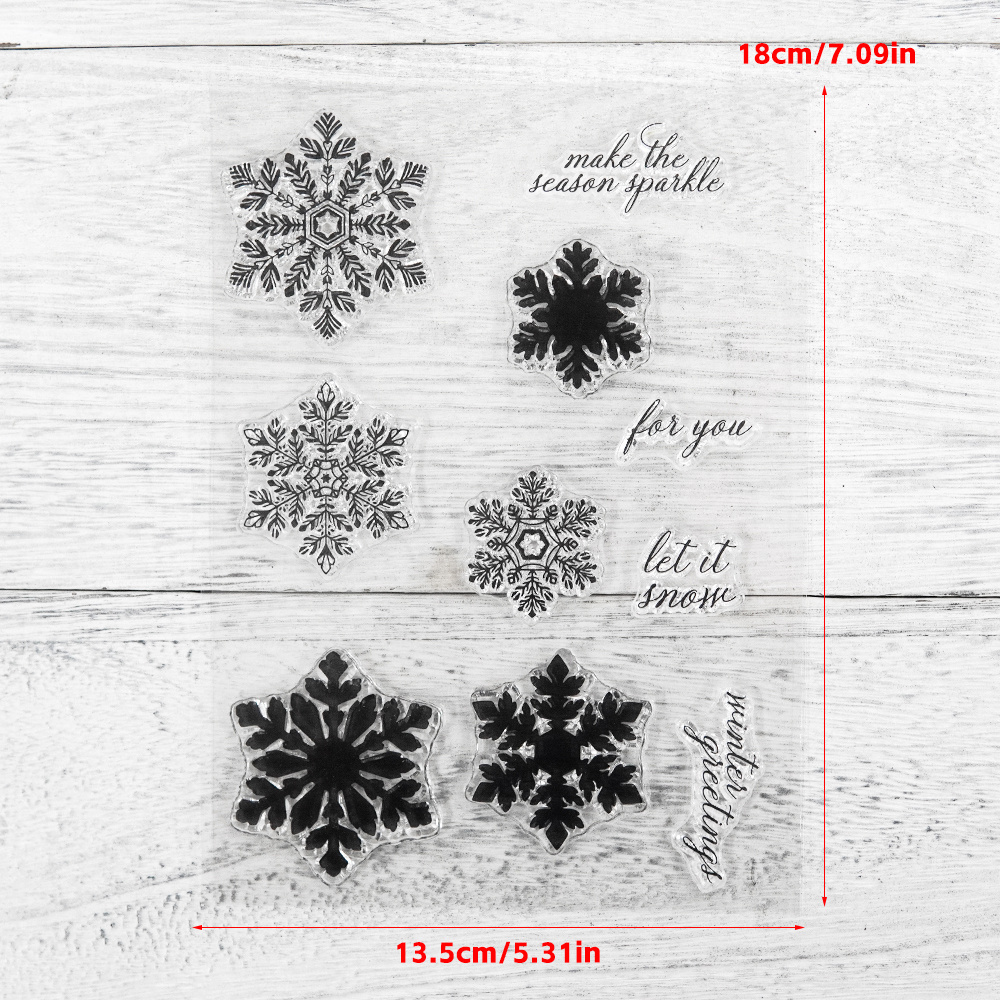 Sparkling Snowflakes Winter Clear Stamps And Metal Cutting - Temu
