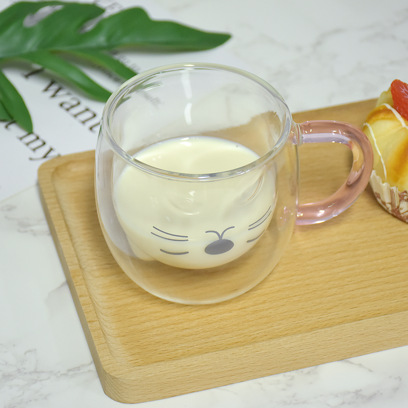 Glass Milk Cup, Cute Glass