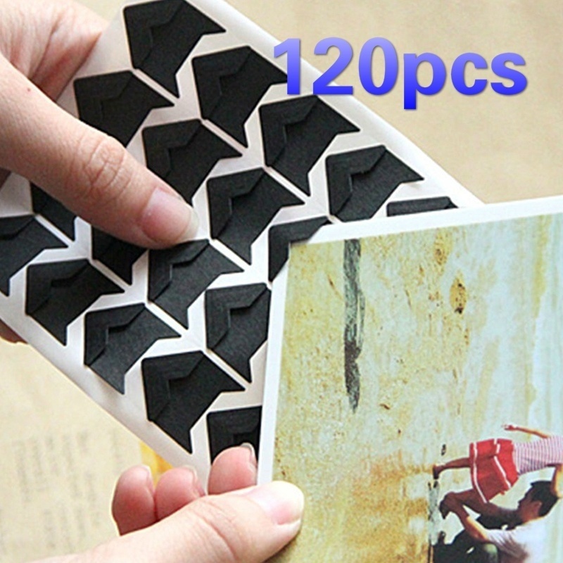 Tofficu 8 Sheets Scraping Book DIY Corner Frame Picture Corners for  Scrapbooking Scrapbook Corner Guard Paper Adhesive Tape Supplies Lamination
