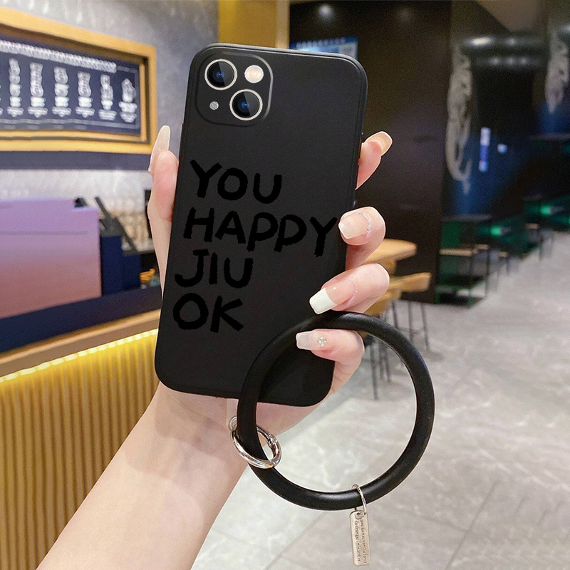 Lanyard Silicone Case Black English Graphic Phone Case For Iphone 11 14 13  12 Pro Max Xr Xs 7 8 6 Plus Mini Czq Pattern Luxury Matte Silicone Original  Shockproof Camera Lens Protector Soft Cover - Temu