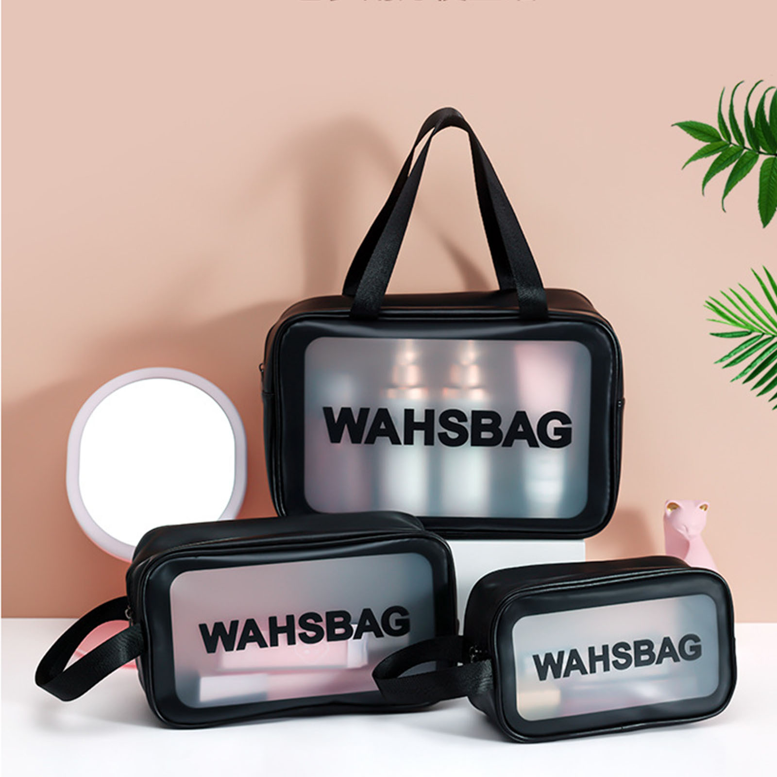 PVC Makeup Bag Travel Storage Bath Toiletry Bag Cosmetic Pouch