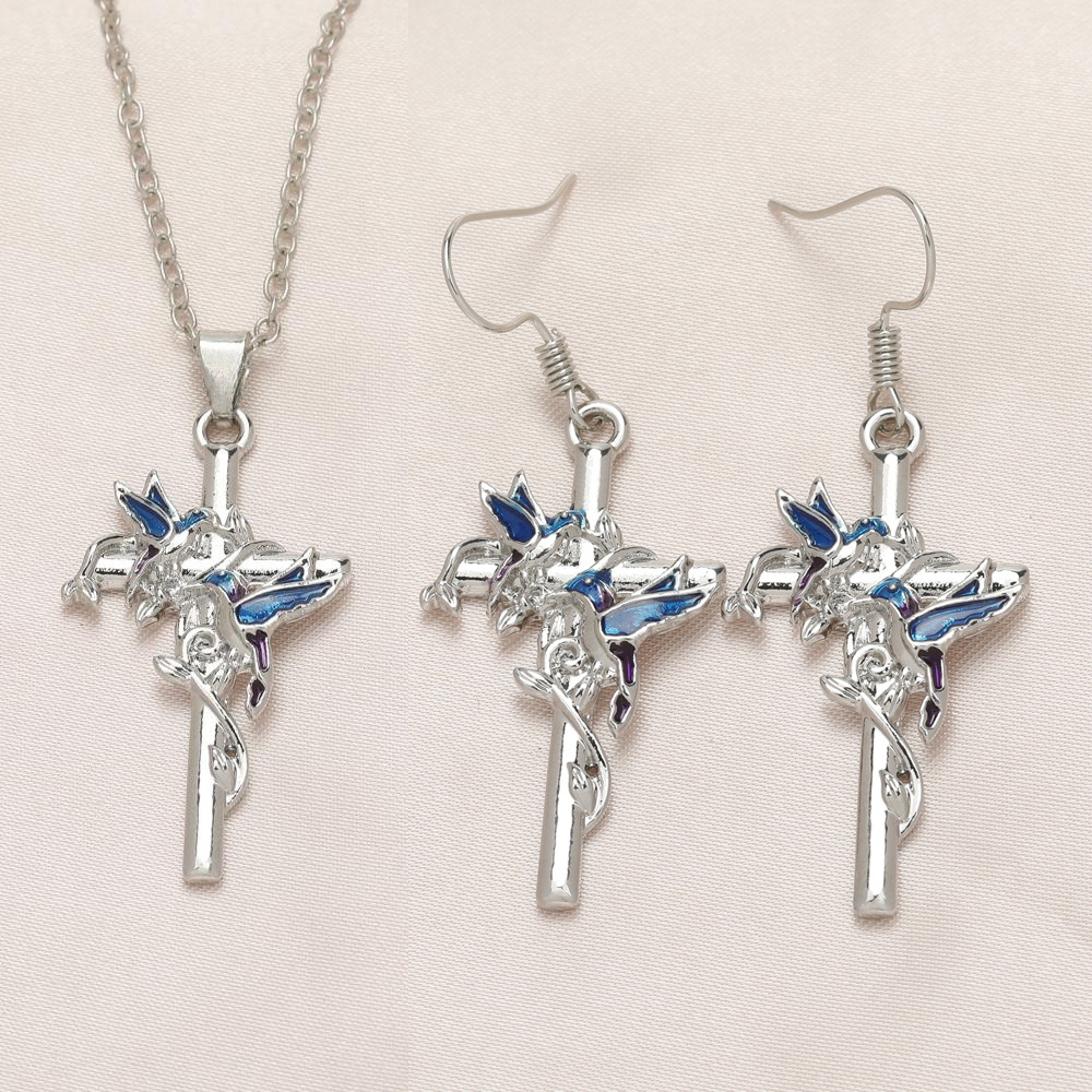 Cross earrings and hot sale necklace sets