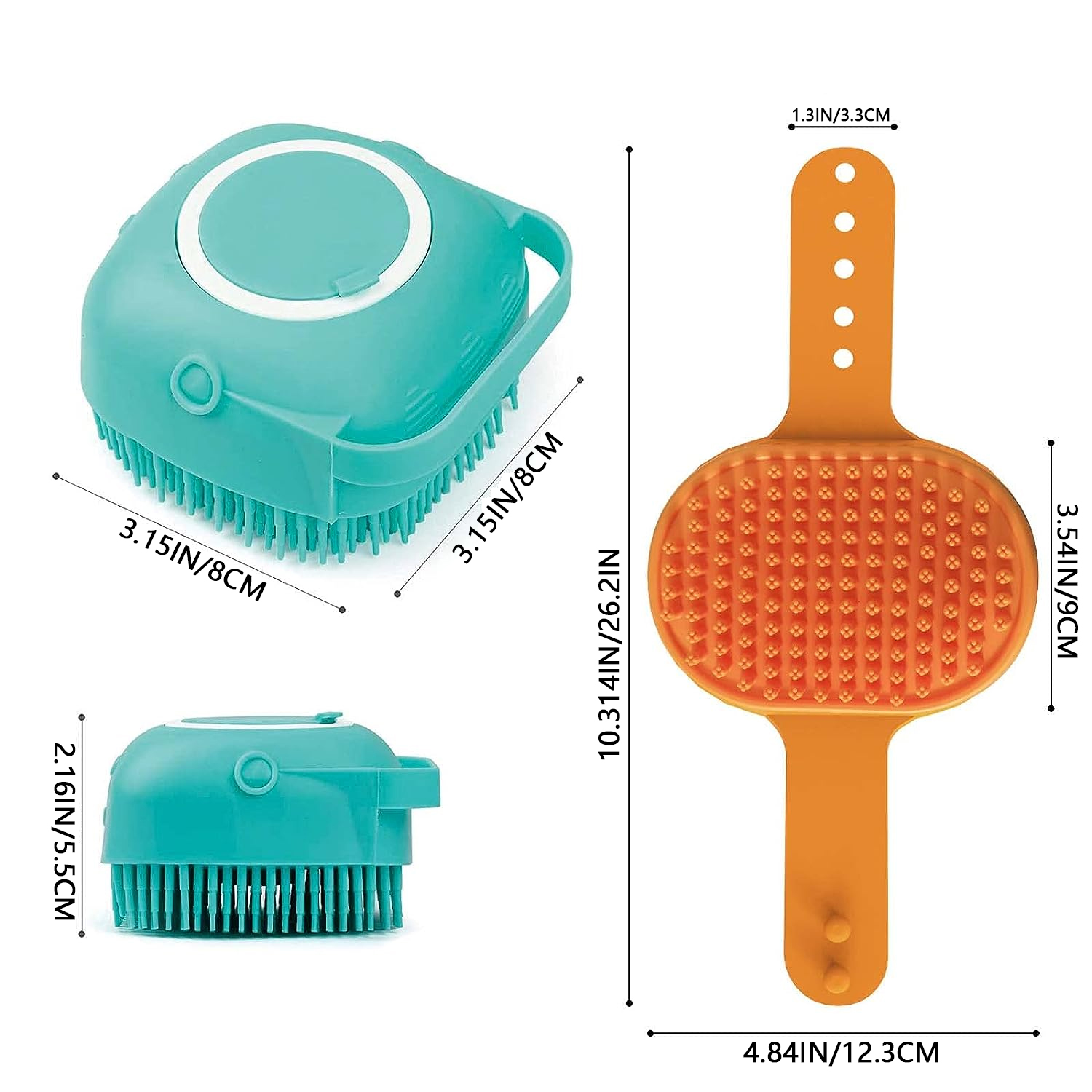  Dog Bath Brush, Soft Silicone Rubber Dog Grooming Brush Pet  Massage Brush Shampoo Dispenserfor Short Long Haired Dogs and Cats Washing  Shower(blue) : Pet Supplies