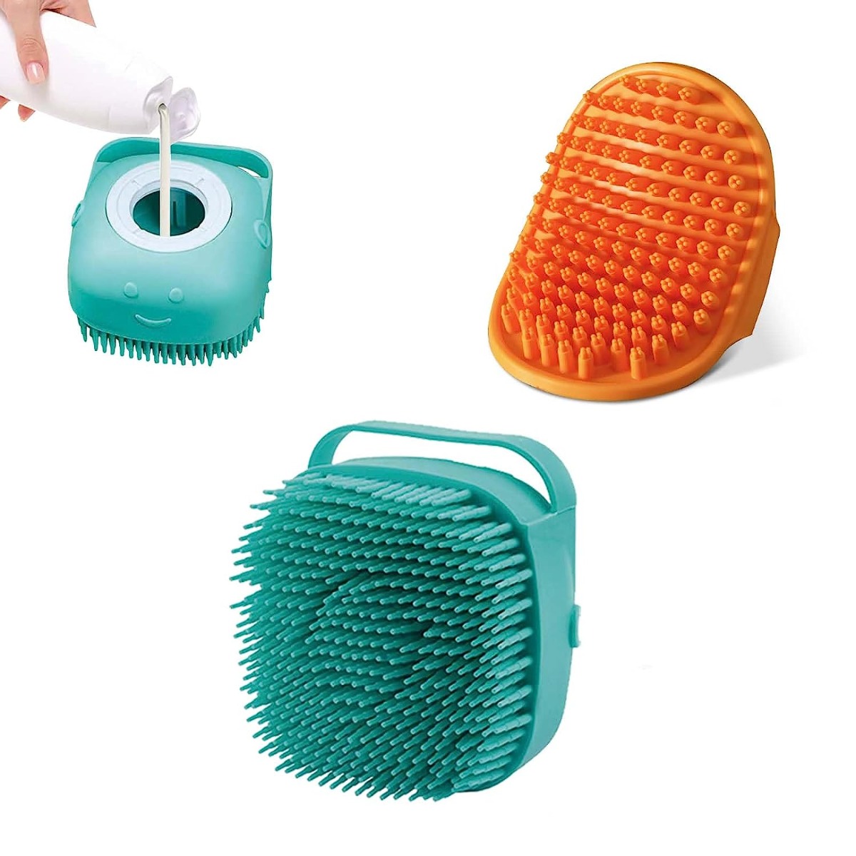 Pet Silicone Bath Brush Massage Scrub Brush For Cat And - Temu