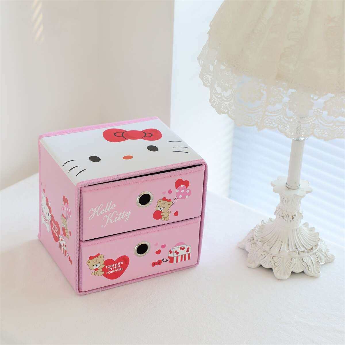 Hello Kitty Chest With Cabinet Accessory Case Cute Storage Box