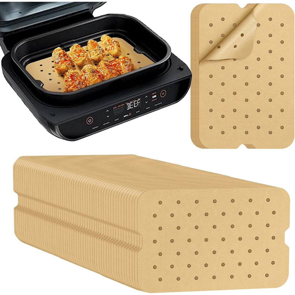 Disposable Airfryer Baking Paper Liner Rectangle Waterproof Oilproof  Non-Stick Baking Mat for Ninja Foodi Air Fryer Accessories