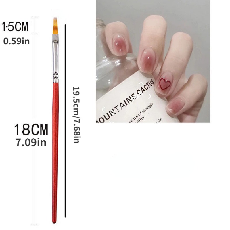 1 Pc Gradient Bloom Nail Painting Brush Pen UV Gel Nail Art Brush With Wood  Handle Nylon Hair Draw Manicure Nail Art Tool