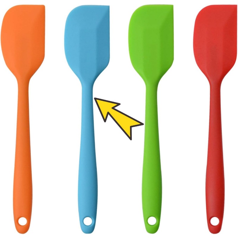 4pcs Silicone Spatula Heat Resistant Non Stick Jar Spatula Baking Assorted Color | Harfington