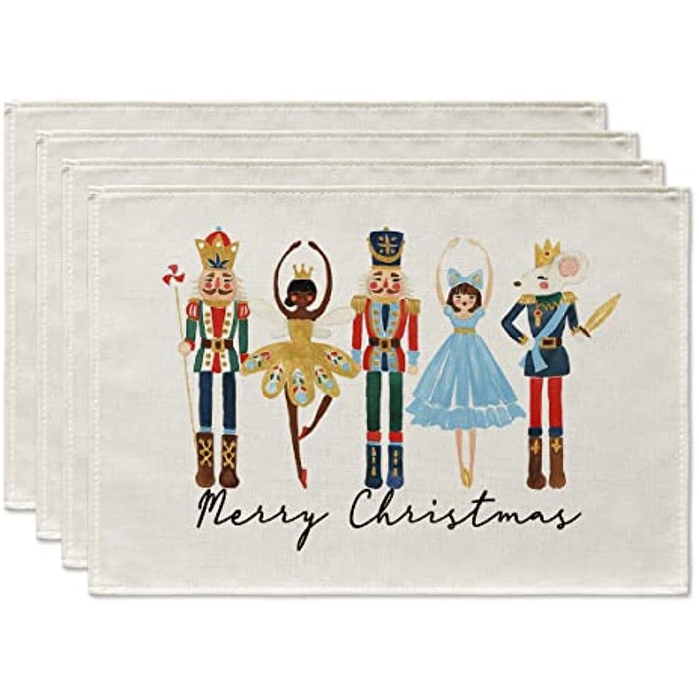 NEW! Christmas placemats, BEIGE EDITION, Placemats set (4 or 6