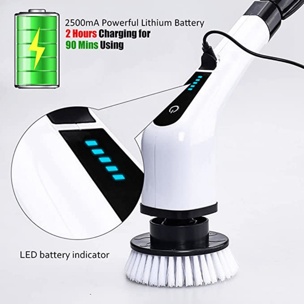 Electric Spin Scrubber 7in1 Handheld Arm Kitchen Cleaner Cordless Cleaning  Brush