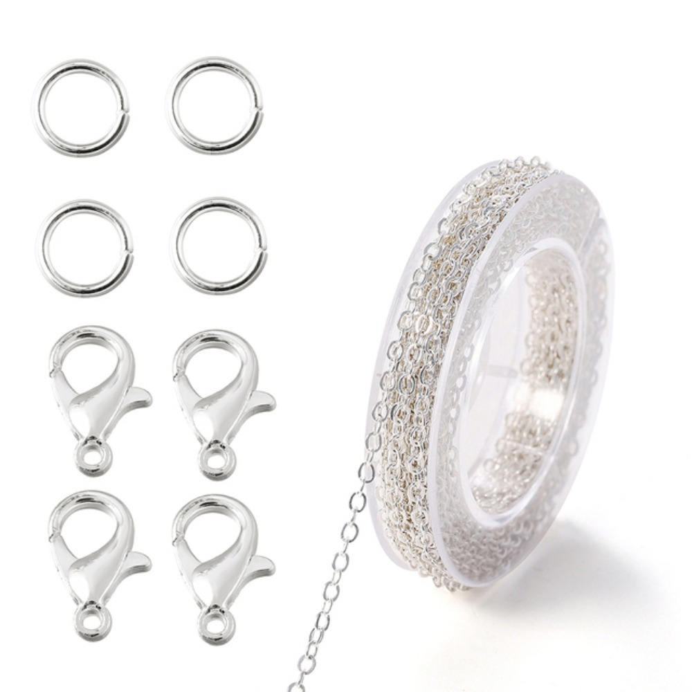 3meter Set Alloy Bulk Link Chain With Jump Rings Lobster Clasps Necklace Chains For Making Supplie Necklaces Accessories