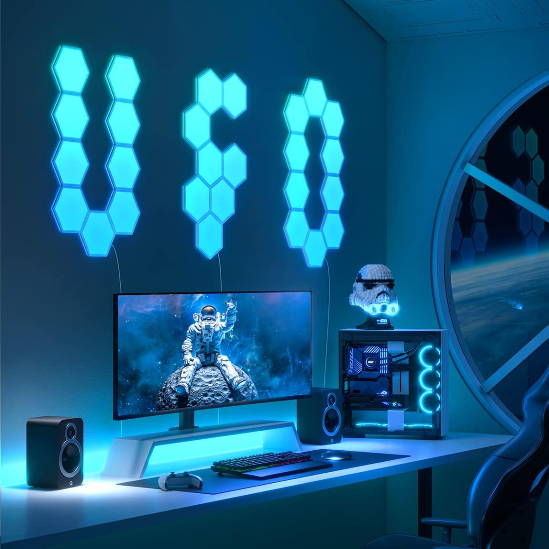 LED Hexagon Lights, Smart Home LED Wall Lights Work with Alexa Google  Assistant, RGBIC Gaming Lights for Gaming Setup, Voice, App & Remote  Control