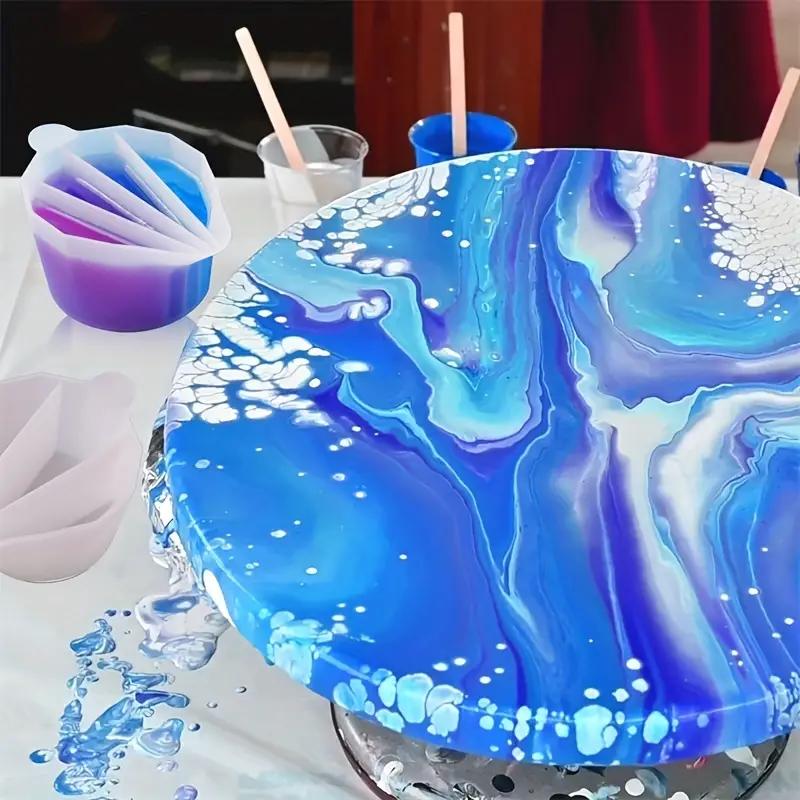 Diy Silica Gel Color Palette Cup Production Fluid Mold Multi - Temu