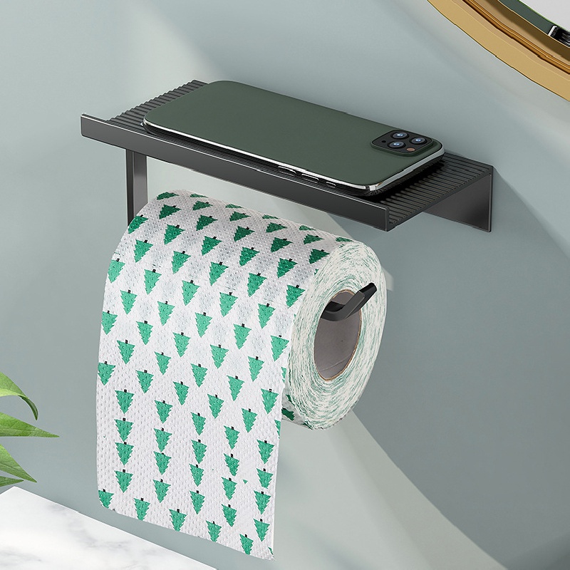 Wall Mounted Toilet Paper Storage Rack Mobile Phone Holder - Temu