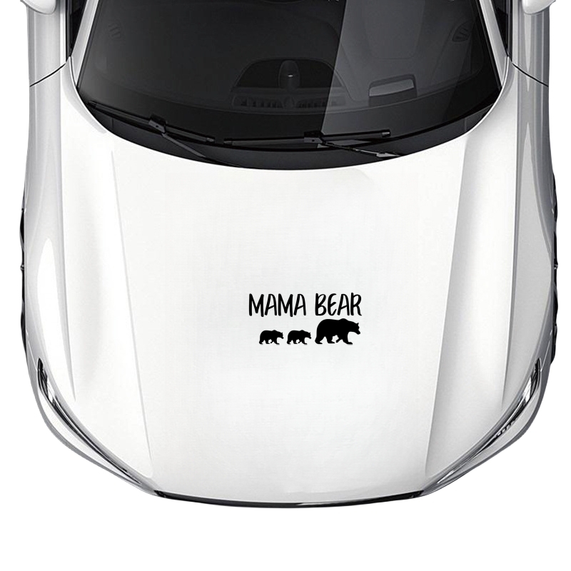 Mama Bear With 3 Cubs White Vinyl Decal Sticker