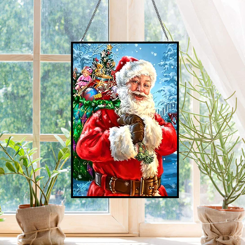 Cute Santa Claus Window Design Painted Pendants Christmas - Temu