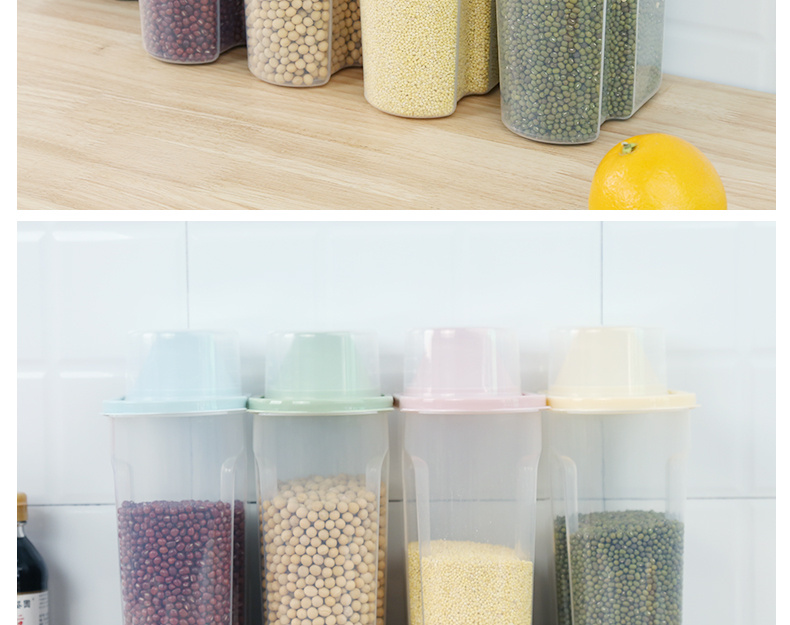 4pcs pp food storage box plastic clear container set with pour lids for cereal rice pasta tea nuts and coffee beans plastic food preservation   home kitchen supplies details 12