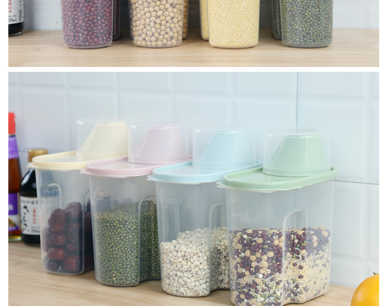 4pcs pp food storage box plastic clear container set with pour lids for cereal rice pasta tea nuts and coffee beans plastic food preservation   home kitchen supplies details 13