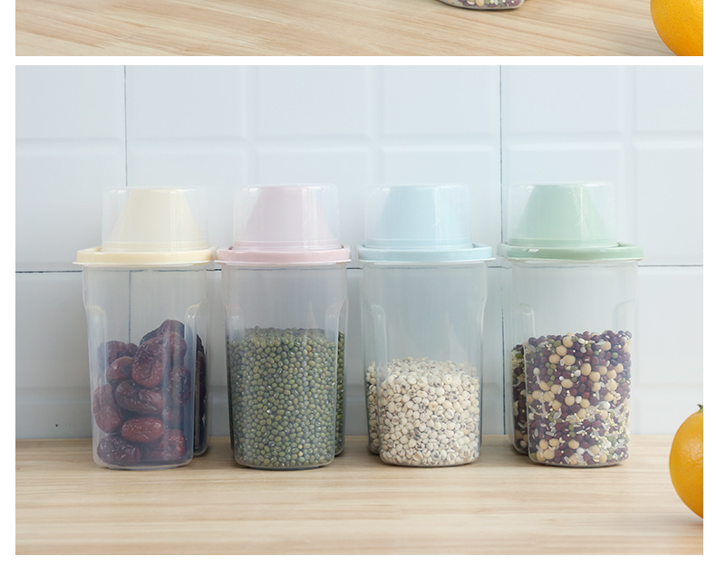 4pcs pp food storage box plastic clear container set with pour lids for cereal rice pasta tea nuts and coffee beans plastic food preservation   home kitchen supplies details 14