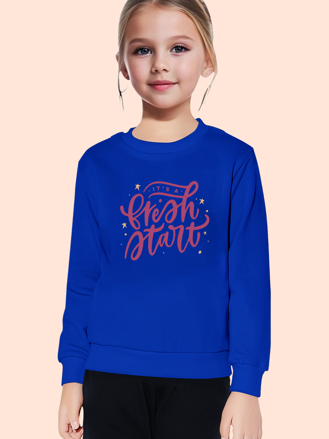 Creative Letters Print Girls Graphic Long Sleeve Sweatshirt - Temu ...