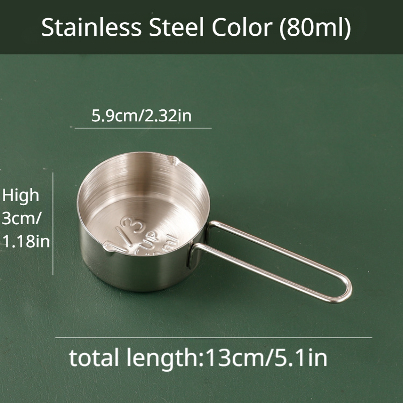 1/8 Cup Stainless Steel Measuring Scoops, Stainless Steel Small Measuring  Cup Measuring Scoop, 30ML Small Coffee Scoop Measuring Cup with Black
