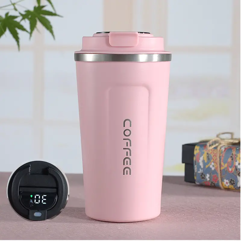 304 Stainless Steel Coffee Mug With Temperature Display - Vacuum Insulated  For Hot & Cold Drinks - Portable & Durable Travel Cup - Available In  13oz/17oz Size