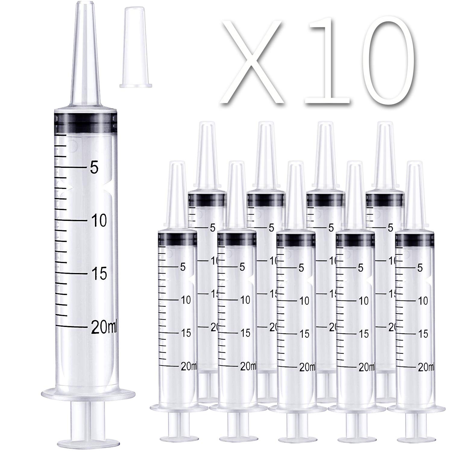 10 Pack Needleless Plastic Syringe Liquid Measuring Syringe For Epoxy  Resin, Crafts, Science Labs, Pet Feeding, Oil Or Glue Applicator (20+60ml)