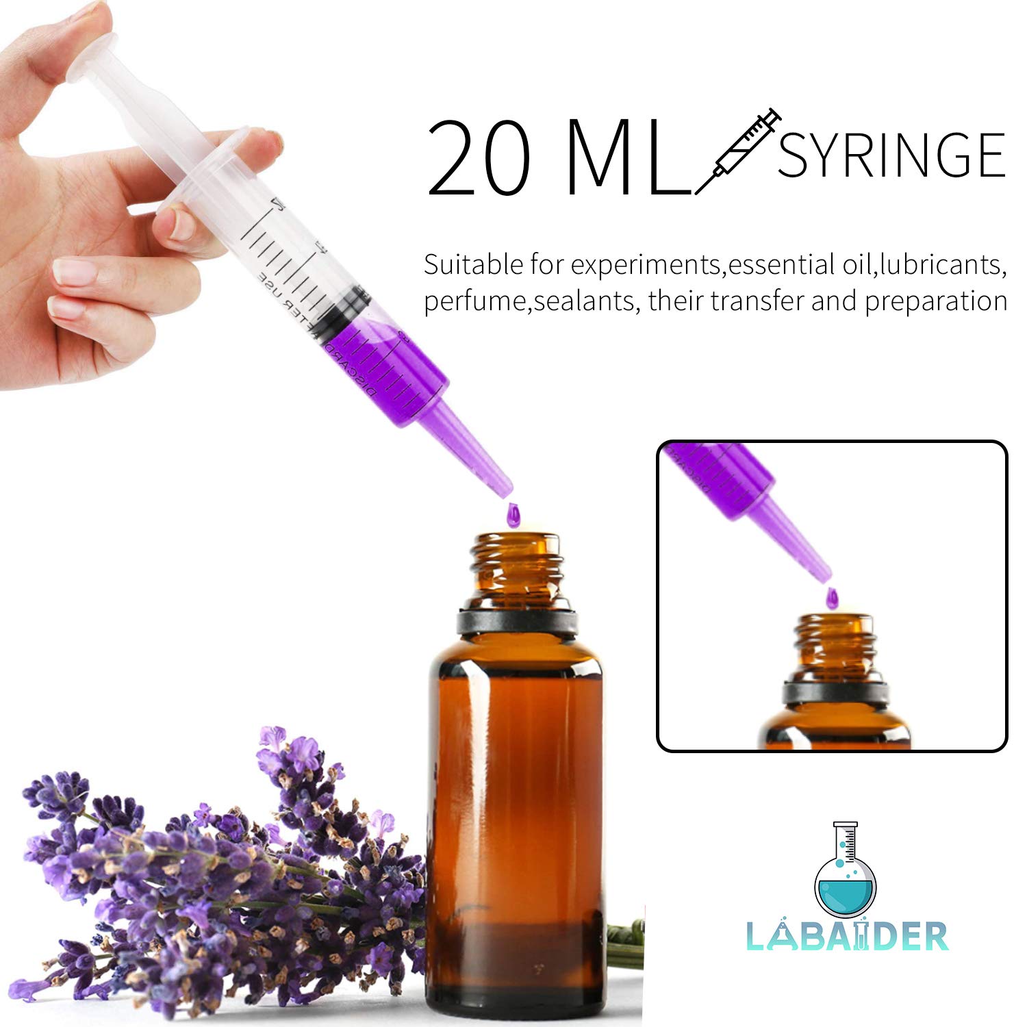 20ml Plastic Syringe 510 Pack for Liquid Measuring