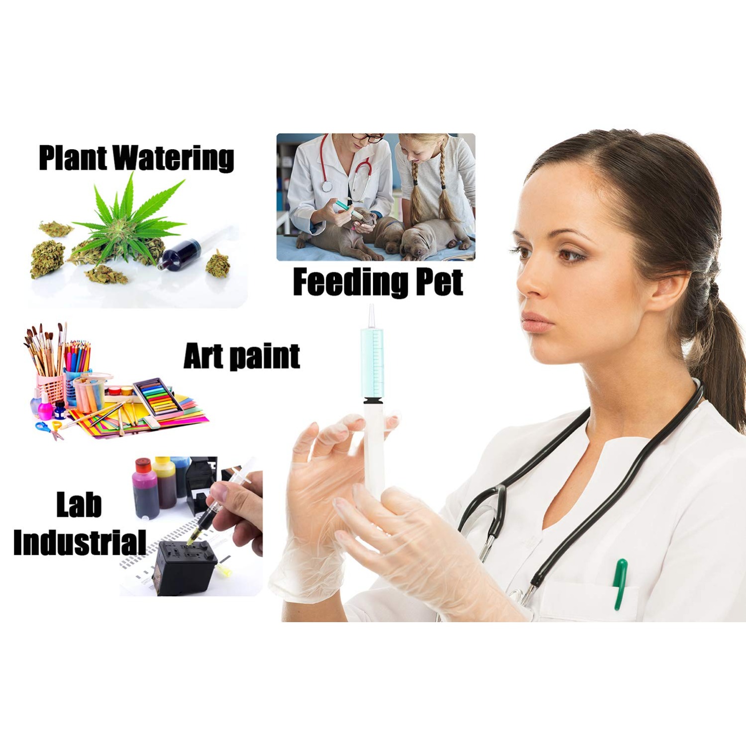 20ml Plastic Syringe 510 Pack for Liquid Measuring