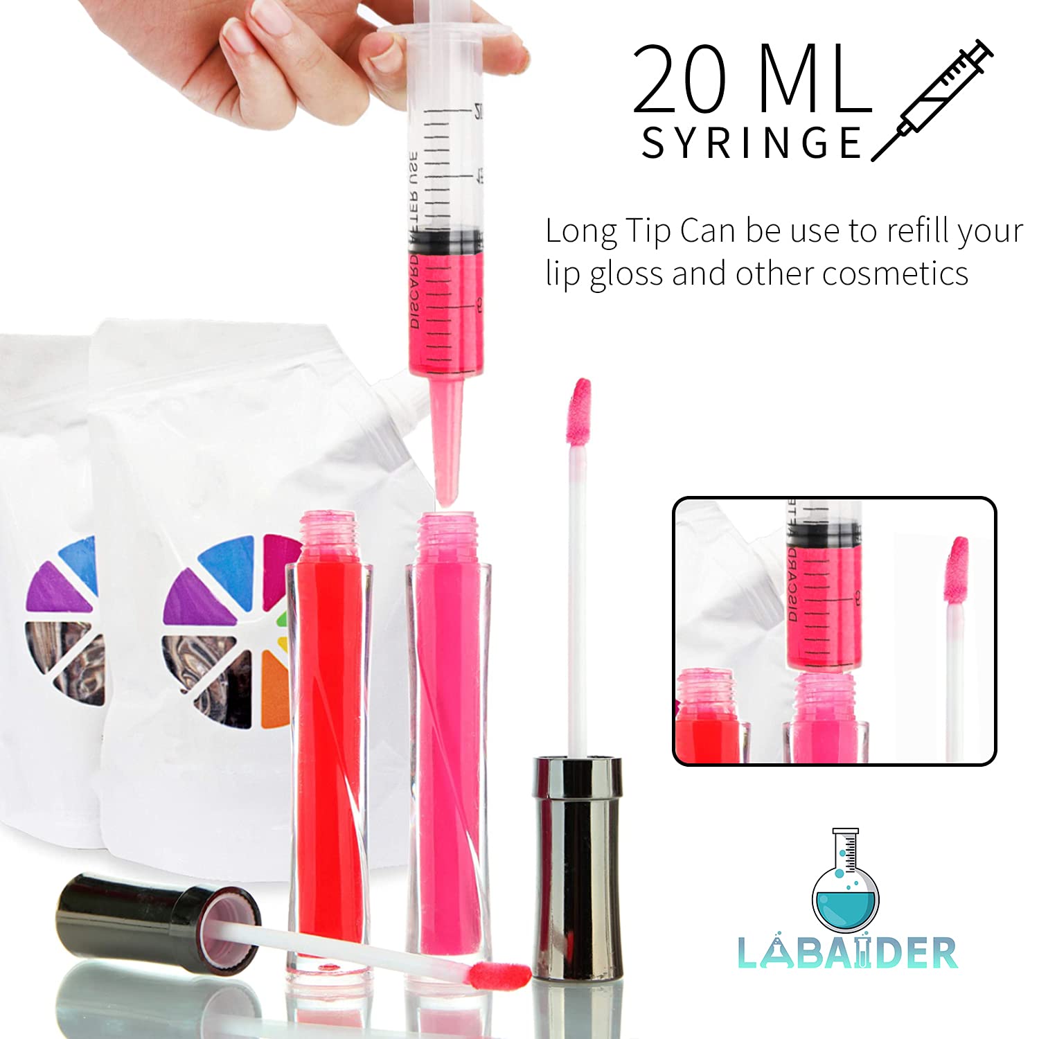 20ml Plastic Syringe 510 Pack for Liquid Measuring