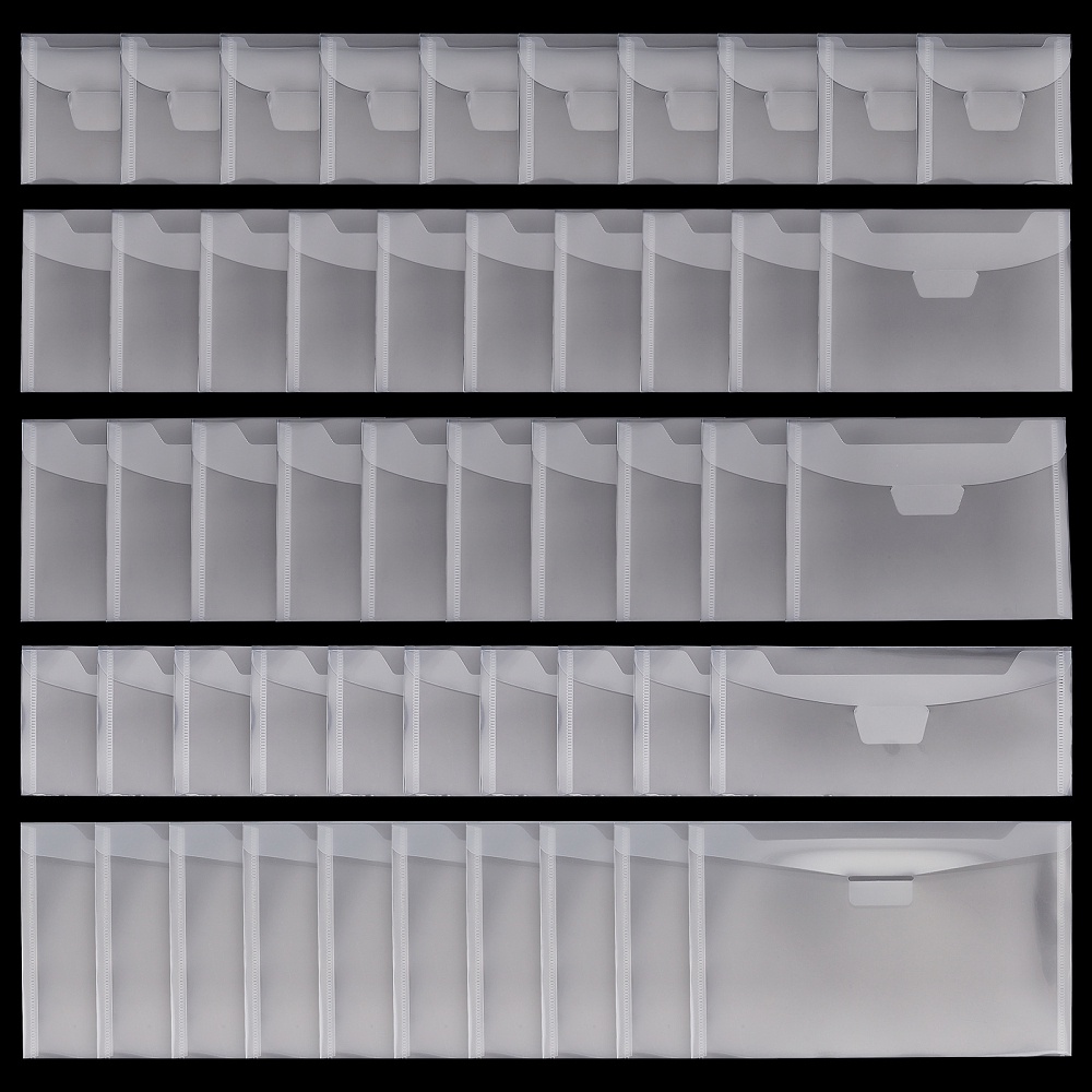 10pcs/lot Multiple Sizes Storage Bags Transparent Plastic Folder Envelopes  For Dies Stamps Cardstock Organizer Holders