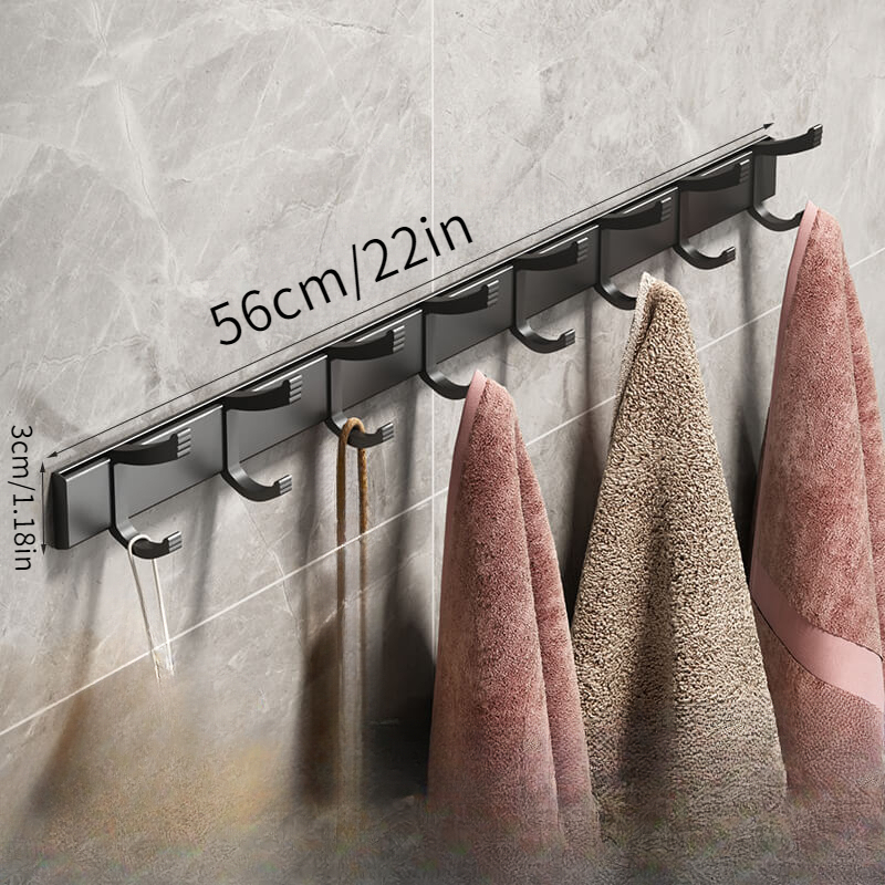 Multi-functional Wall Mounted Coat Rack With 8 Hooks And Storage Shelf -  Perfect For Bathroom Organization - Temu