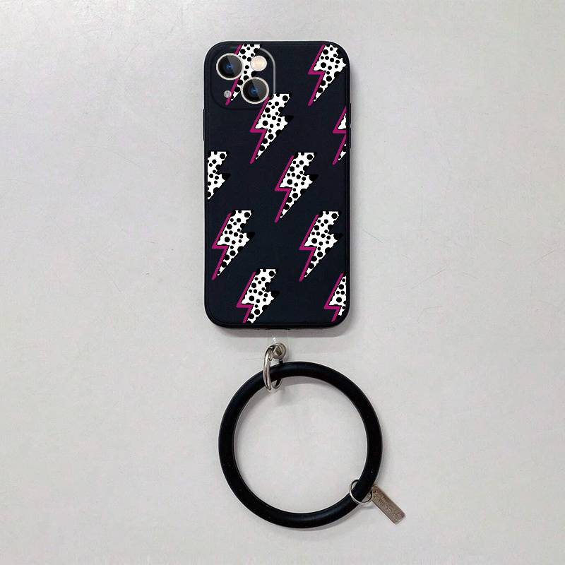 Lanyard Silicone Case Lightning Graphic Phone Case With Lanyard For Iphone  11 14 13 12 Pro Max Xr Xs 7 8 6 Plus Mini Cxg Pattern Luxury Matte Original  Shockproof Cord Rope Necklace Strap Soft Cover - Temu