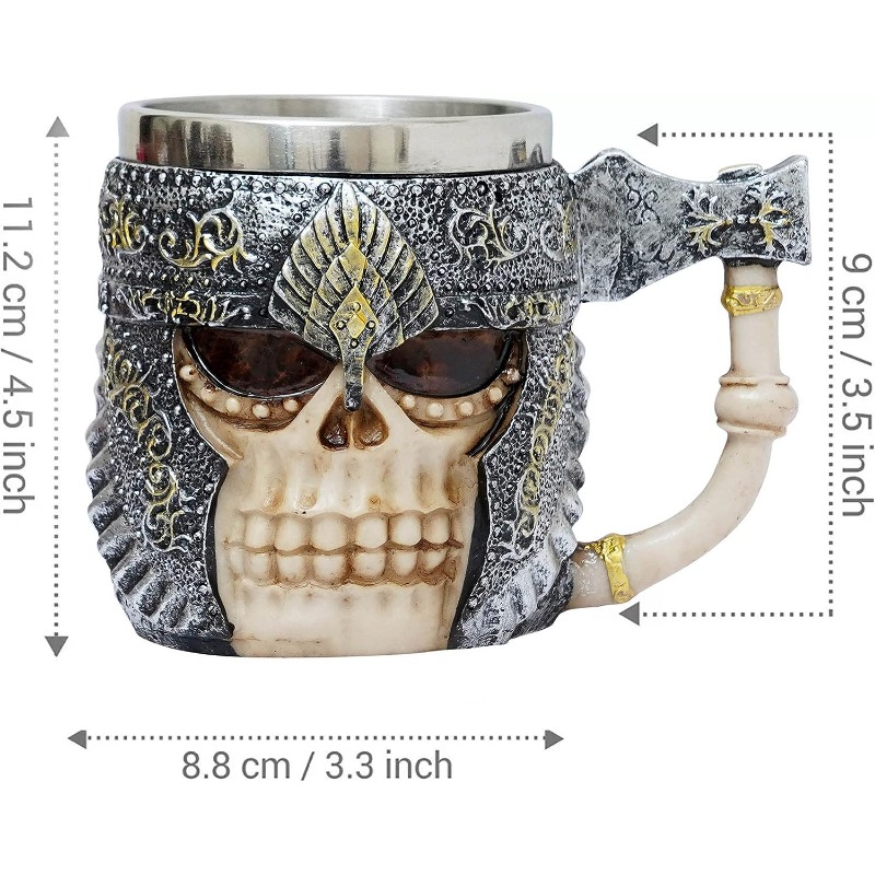 Stainless Steel Skull Warrior Beer Coffee Mug Beverage Drinking Cup Best  Gift For Birthday Men Woman Halloween Party Cup Day Of The Dead Gifts - Temu