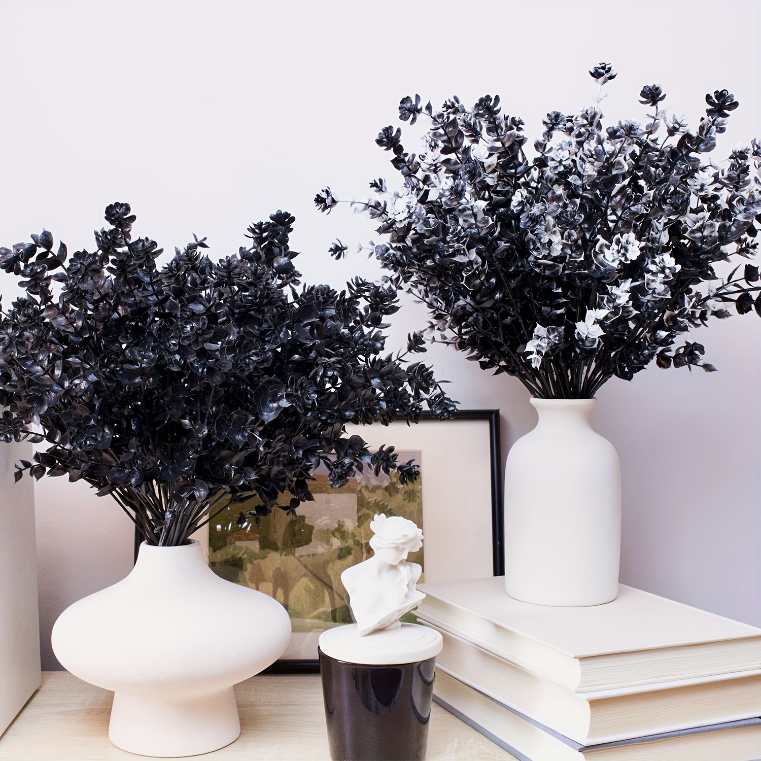 Uv Resistant Black Artificial Flowers Indoor/outdoor Hanging - Temu