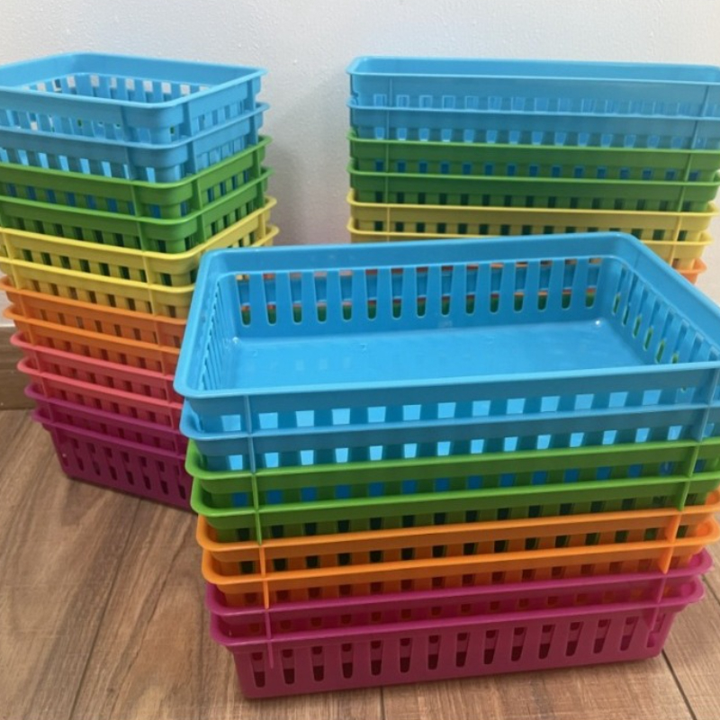 Plastic Rectangular Storage Basket Classroom Stationery - Temu