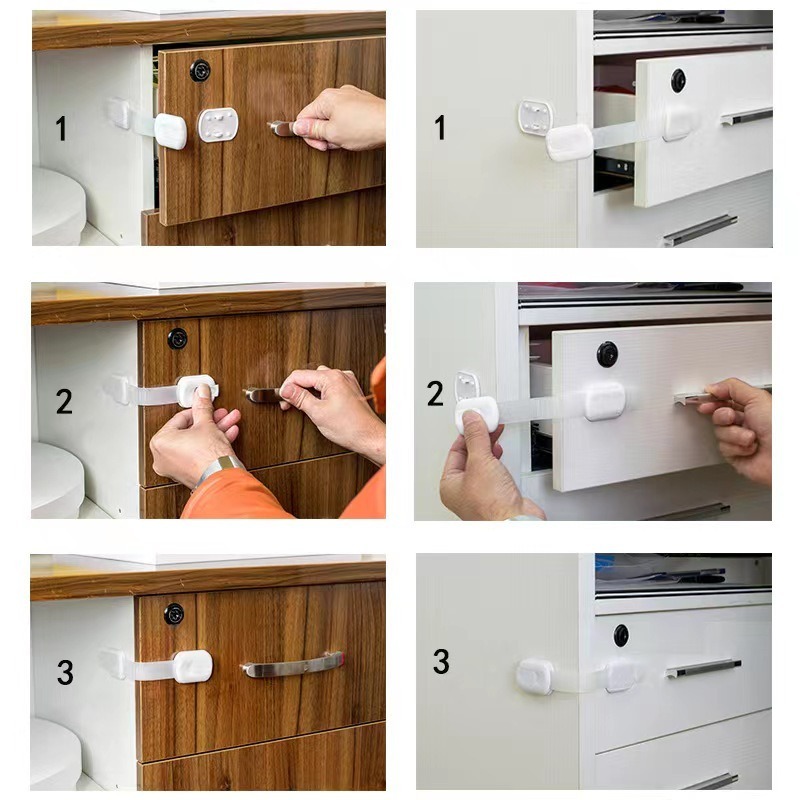 Baby Proofing Child Safety Locks Cabinet Latches, No Screws