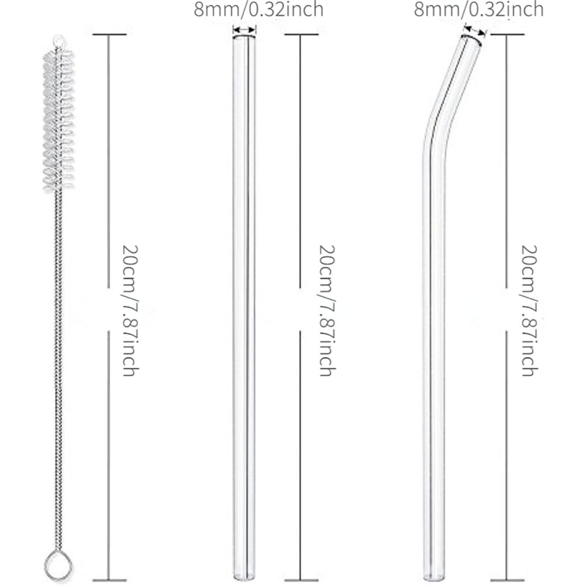 Glass Straw, Transparent Straw For Party, Heat Resistant Straw With  Cleaning Brush, Reusable Straw For Milk Water Cocktail Drinking, Straw For  Decoration, Decorative Straw For Festival Party Wedding Cocktail Bar, Beach  Vacation