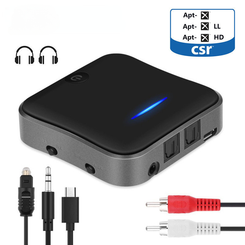 Transmisor Bluetooth para TV, SOOMFON Bluetooth 5.0 Transmisor de audio con  control de volumen, adaptador Bluetooth divisor para TV/PC, aptX de baja