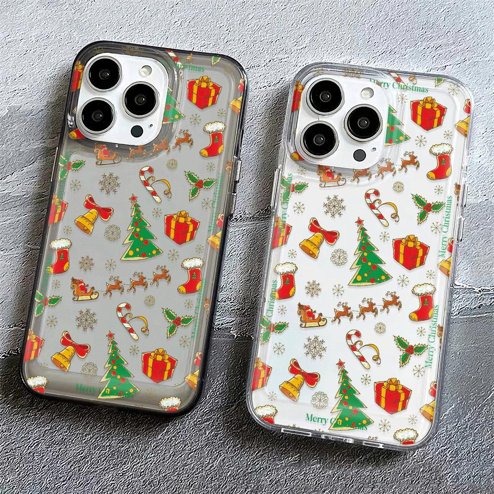 Funda Transparente Teléfono Móvil Patrón Popular Navideño - Temu Chile