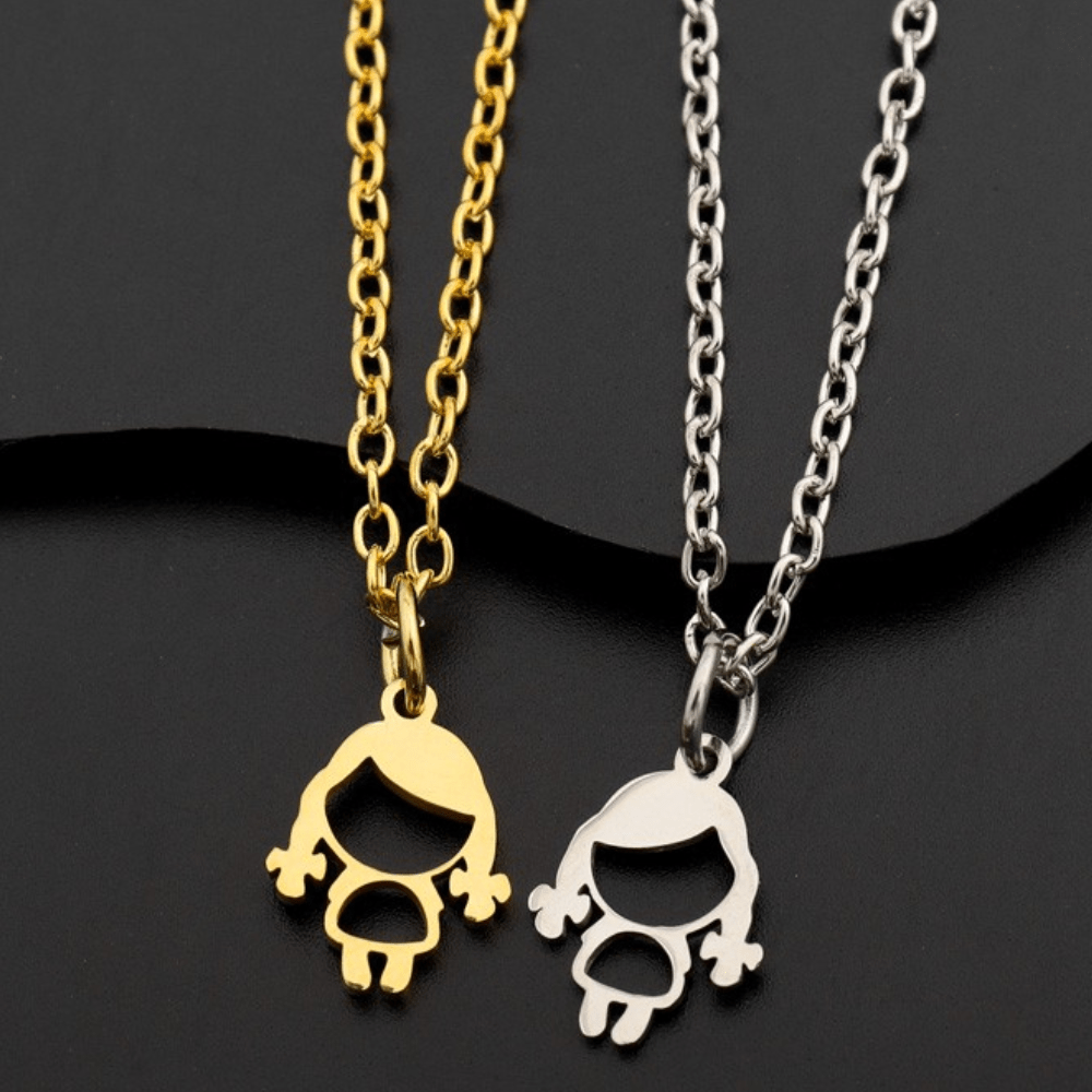 1pc Stainless Steel Little Character Pendant Simple Cute Necklace, High-quality & Affordable